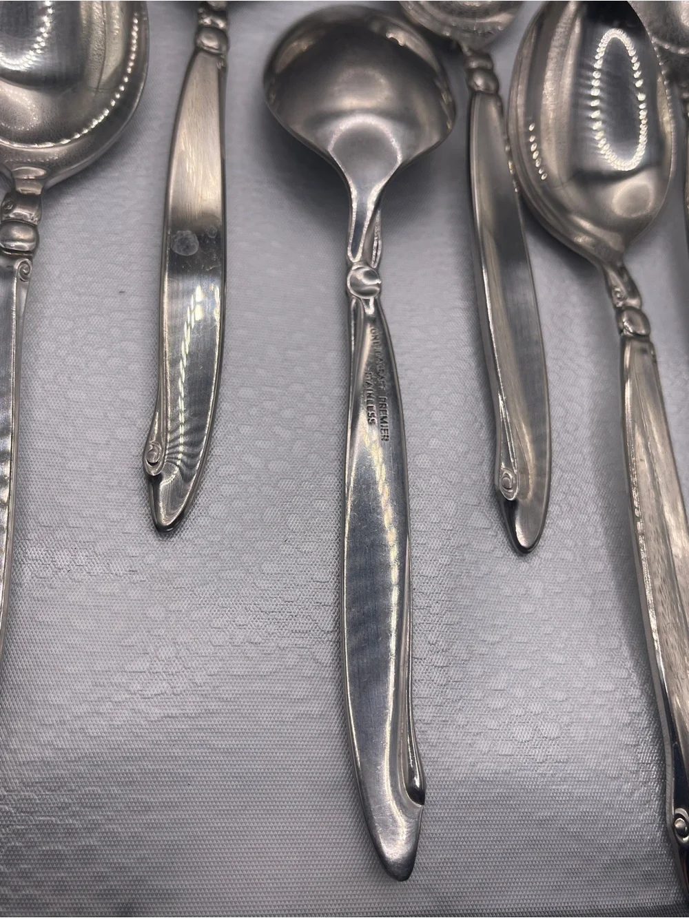 Vintage OneidaCraft Premier MCM Shoreline Stainless Steel Spoons Set of 8 (SSS)